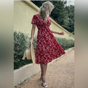 Draper James, Floral Red Dress